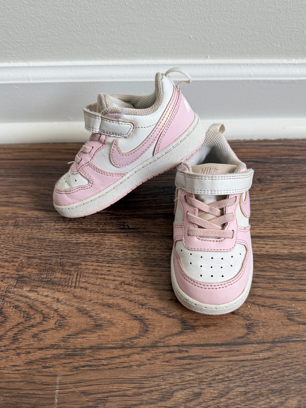 Nike Court Borough Low Recraft Pink White Sneakers Size 7C kids toddler